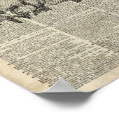 Birds on Branchヴィンテージステンシルオールドブックページ ポスター (角)