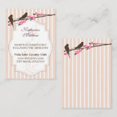 Birds on Flowering桜披露宴カード エンクロージャーカード (正面/裏面)