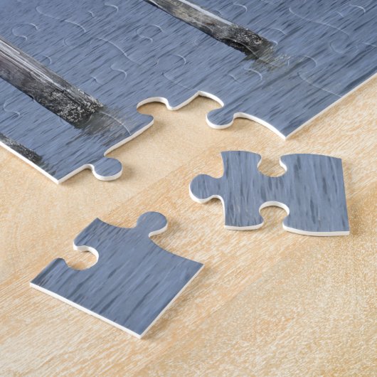 Birds on posts in湖 ジグソーパズル (側面)