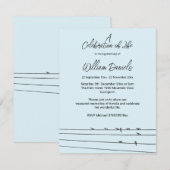 Birds on wireお祝いの発表 招待状 (正面/裏面)