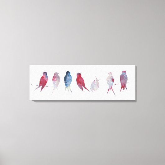 Birds on wireパノラマカンバスプリント36x12インチ キャンバスプリント (正面)