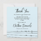 Birds on Wire葬式サンキューカード 招待状 (正面)