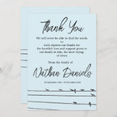 Birds on Wire葬式サンキューカード 招待状 (正面/裏面)