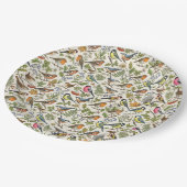 Birds Pattern ペーパープレート (アングル)