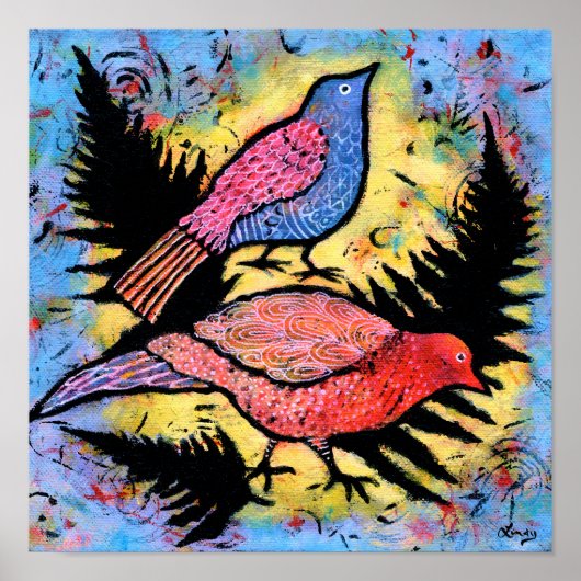 Birds Surrounded by Blue Sky ポスター (正面)