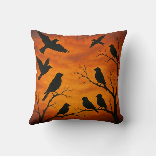 Birds Tree Silhouette クッション (裏面)