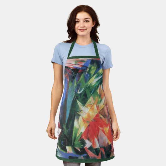 Birds (Vogel)by Franz Marc, Cubism Artヴィンテージ エプロン (着用した状態)