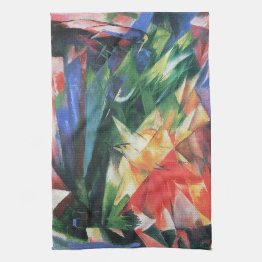 Birds (Vogel)by Franz Marc, Cubism Artヴィンテージ キッチンタオル (縦)