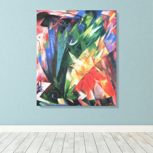 Birds (Vogel)by Franz Marc, Cubism Artヴィンテージ キャンバスプリント (インサイチュ (ウッドフロア))