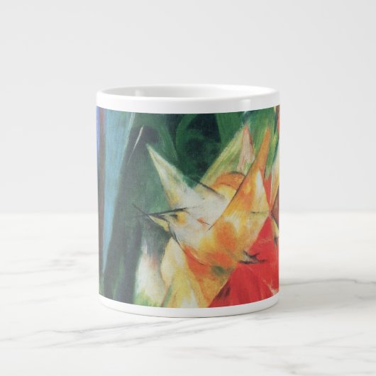 Birds (Vogel)by Franz Marc, Cubism Artヴィンテージ ジャンボコーヒーマグカップ (正面)