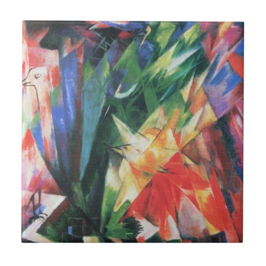 Birds (Vogel)by Franz Marc, Cubism Artヴィンテージ タイル (正面)