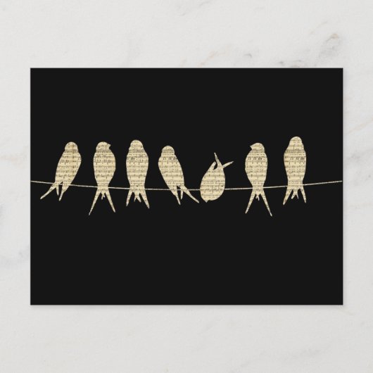 birds-wire-musical-notes.jpg ポストカード (正面)