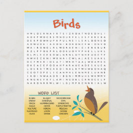 Birds Word Searchアクティビティカード ポストカード