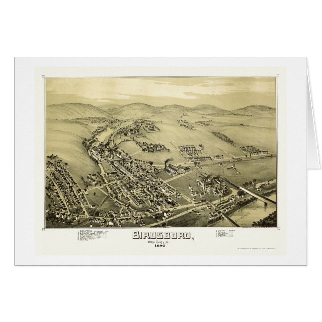 BirdsboroのPAのパノラマ式の地図- 1890年 (正面横)