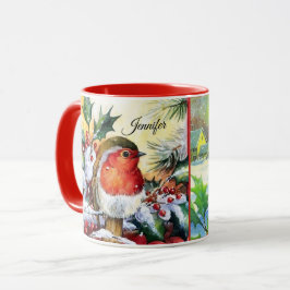 Birdwatcher友人クリスマスギフト追加の名前コーヒー マグカップ