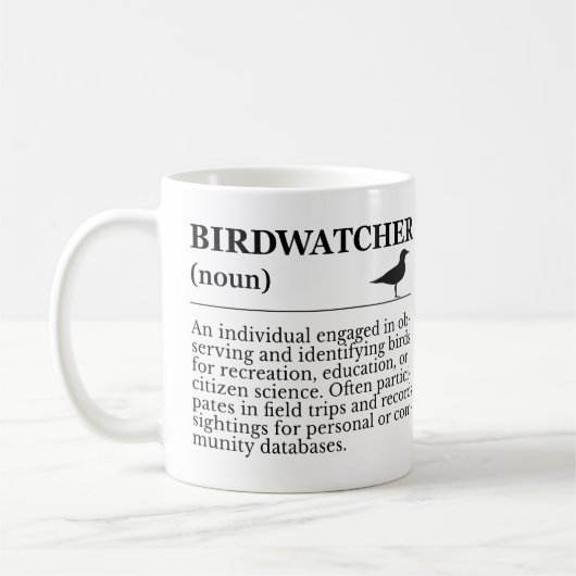 Birdwatcher Definition Observation Identification コーヒーマグカップ (左)