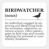 Birdwatcher Definition Observation Identification スクエアシール (正面)
