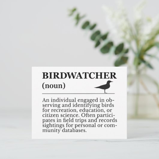 Birdwatcher Definition Observation Identification ポストカード (スタンド正面)