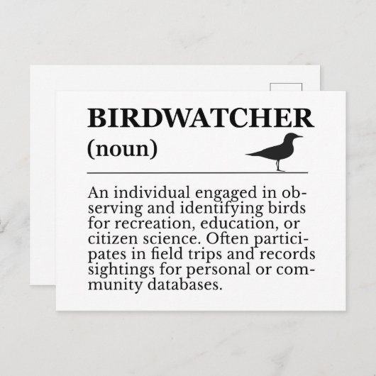 Birdwatcher Definition Observation Identification ポストカード (正面/裏面)