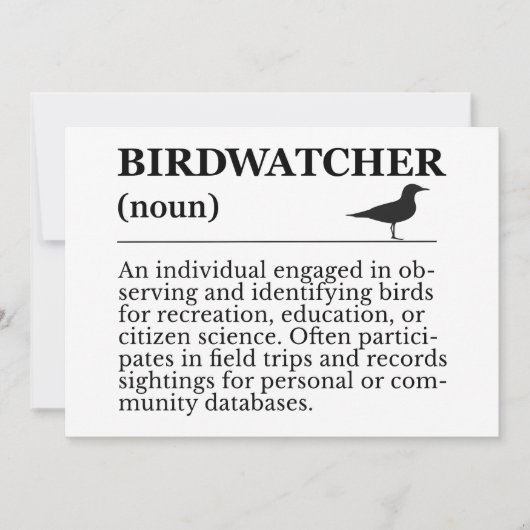 Birdwatcher Definition Observation Identification 招待状 (正面)