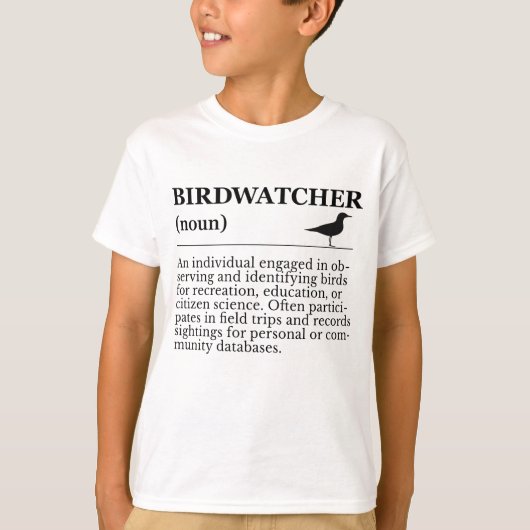 Birdwatcher Definition Observation Identification Tシャツ (正面)