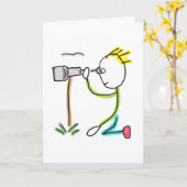 Birdwatching Stickman カード (黄色い花)