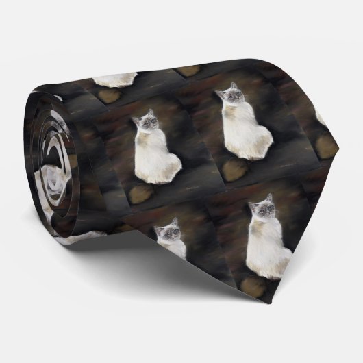 Birman猫の芸術の首のタイ ネクタイ (ロール)
