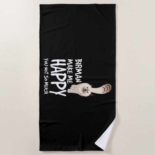 Birman Cat ビーチタオル (正面)