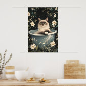 Birman In Bathtub Poster, Funny Cat Poster, Birman ポスター (キッチン)
