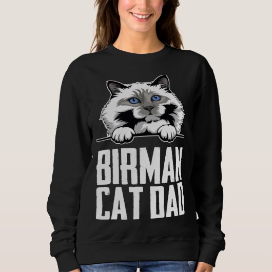 Birman kitten Birman mom Birman dad 3 スウェットシャツ (正面)