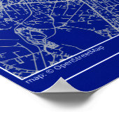 Birmingham Blueprint City Map Poste Minimal Wall ポスター (角)