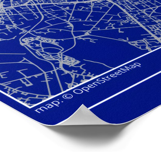 Birmingham Blueprint City Map Poste Minimal Wall ポスター (角)