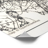 Birmingham City Map Poster – Modern Minimal Urban  ポスター (角)