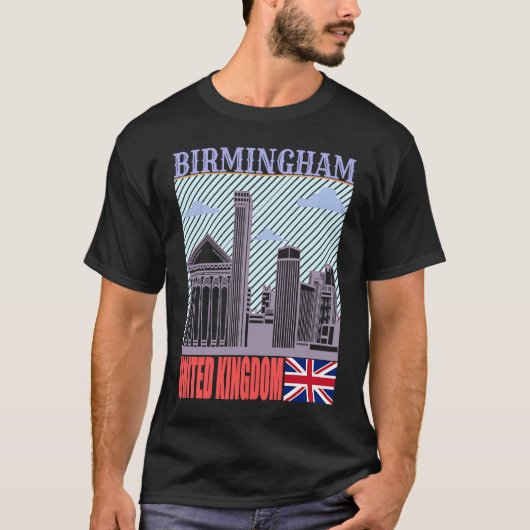 Birmingham UK Skyline Country City Skyline Landmar Tシャツ (正面)
