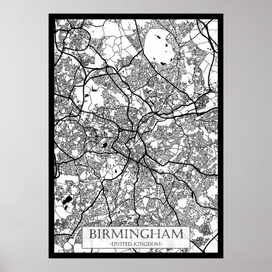 Birmingham United Kingdom City Map ポスター (正面)