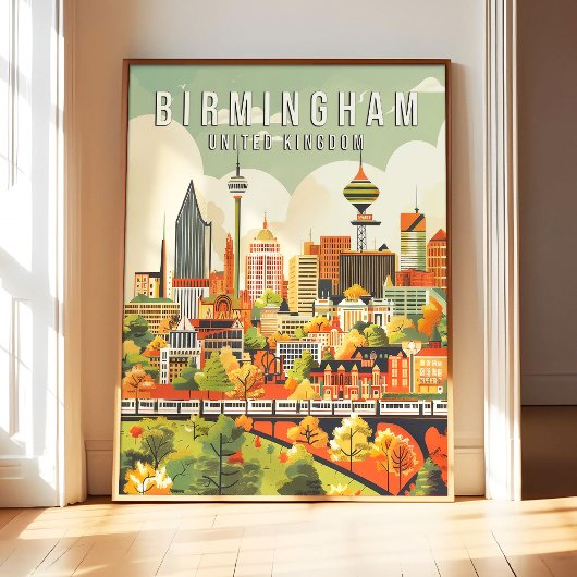 Birmingham United Kingdom Poster Art Print, City ポスター