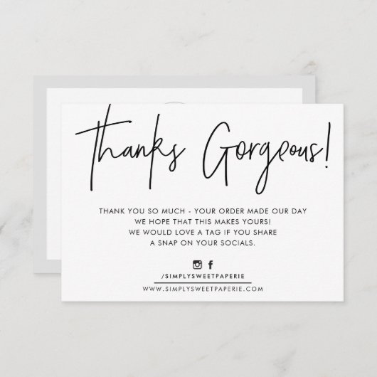 BIRO BUSINESS BLACKをモダン挿入カジュアルありがとう サンキューカード (正面/裏面)