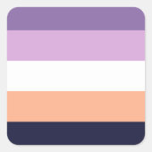 Biromantic Pride Flag スクエアシール (正面)