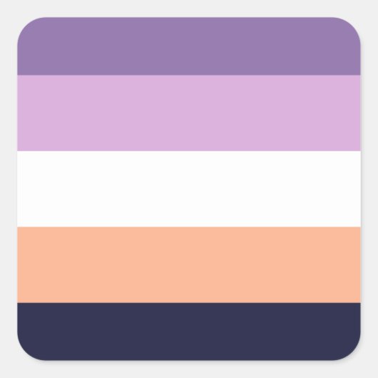Biromantic Pride Flag スクエアシール (正面)