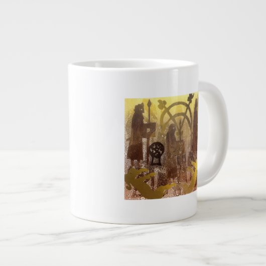 BirsayのPictish石 ジャンボコーヒーマグカップ (正面右)