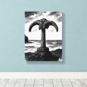 Birsay Whalebone – Orkney Ink Monument キャンバスプリント (インサイチュ (ウッドフロア))