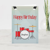 Birtカスタムのスポットライトを使用した名前付きドラム カード (正面)