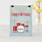 Birtカスタムのスポットライトを使用した名前付きドラム カード (黄色い花)