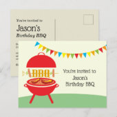 birt BBQ, barbecue, bbq grill, Invitation Postcard インビテーションポストカード (正面/裏面)