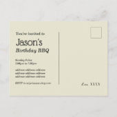 birt BBQ, barbecue, bbq grill, Invitation Postcard インビテーションポストカード (裏面)