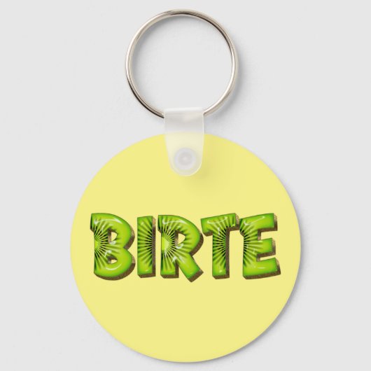 Birte Name Kiwi Design Schlüsselanhänger キーホルダー (正面)