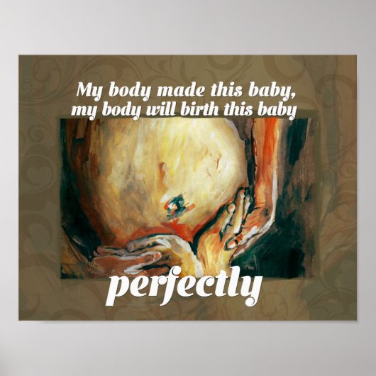 Birth Affirmation Poster - "Perfectly" ポスター (正面)