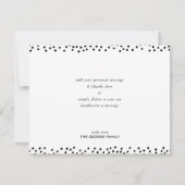 BIRTH ANNOUNCEMENTモダン luxe callligraphy black サンキューカード (裏面)