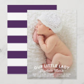 Birth Announcement私達の小さい女性 案内状 (正面/裏面)