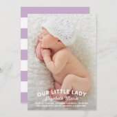 Birth Announcement私達の小さい女性 案内状 (正面/裏面)